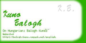 kuno balogh business card